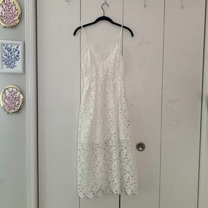 White Lace Astr Midi Dress Size S